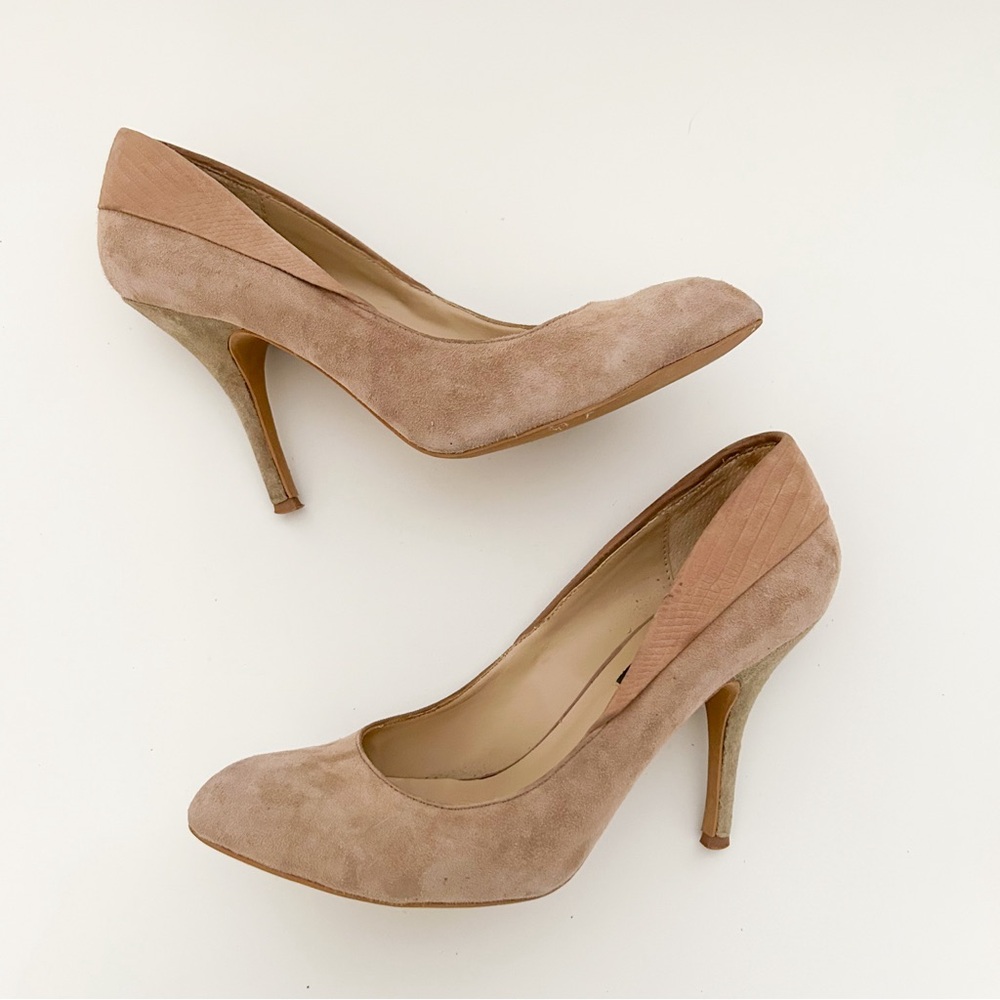 Steve Madden suede nude pointed toe high heeled beige stiletto pumps US 9.5 - Picture 5 of 8